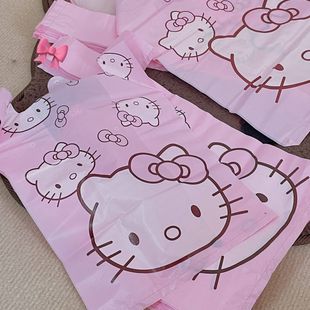 kitty猫塑料袋宠物卡通桌上车载迷你垃圾袋超小礼品物背心打包袋
