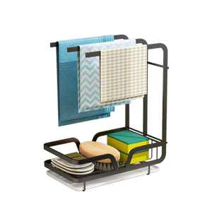 抹布架厨房置物架壁挂免打孔台面水槽海绵洗碗布沥水收纳架神器