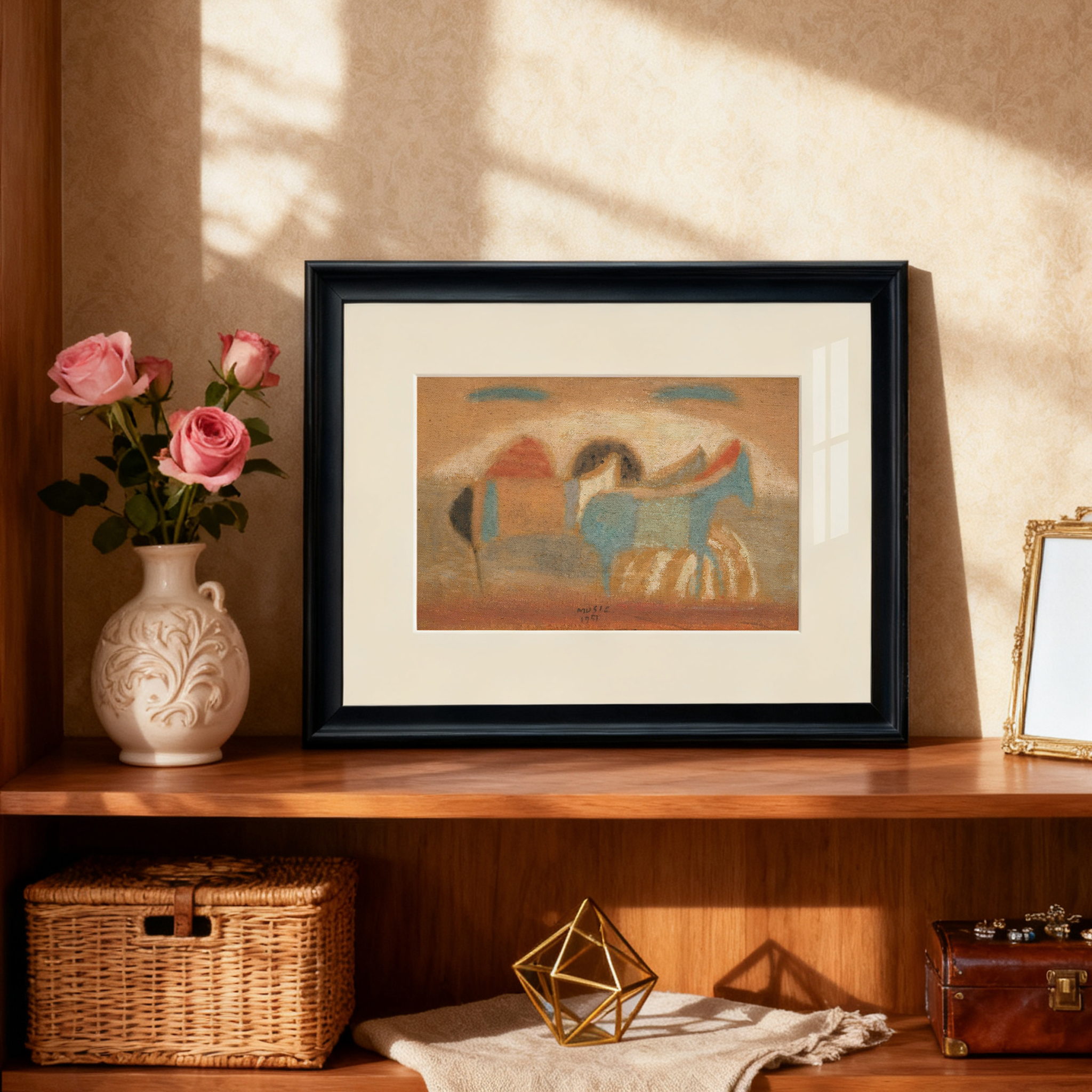 中古风客厅装饰画马艺术抽象高级感壁画沙发背景墙挂画玄关餐厅图片