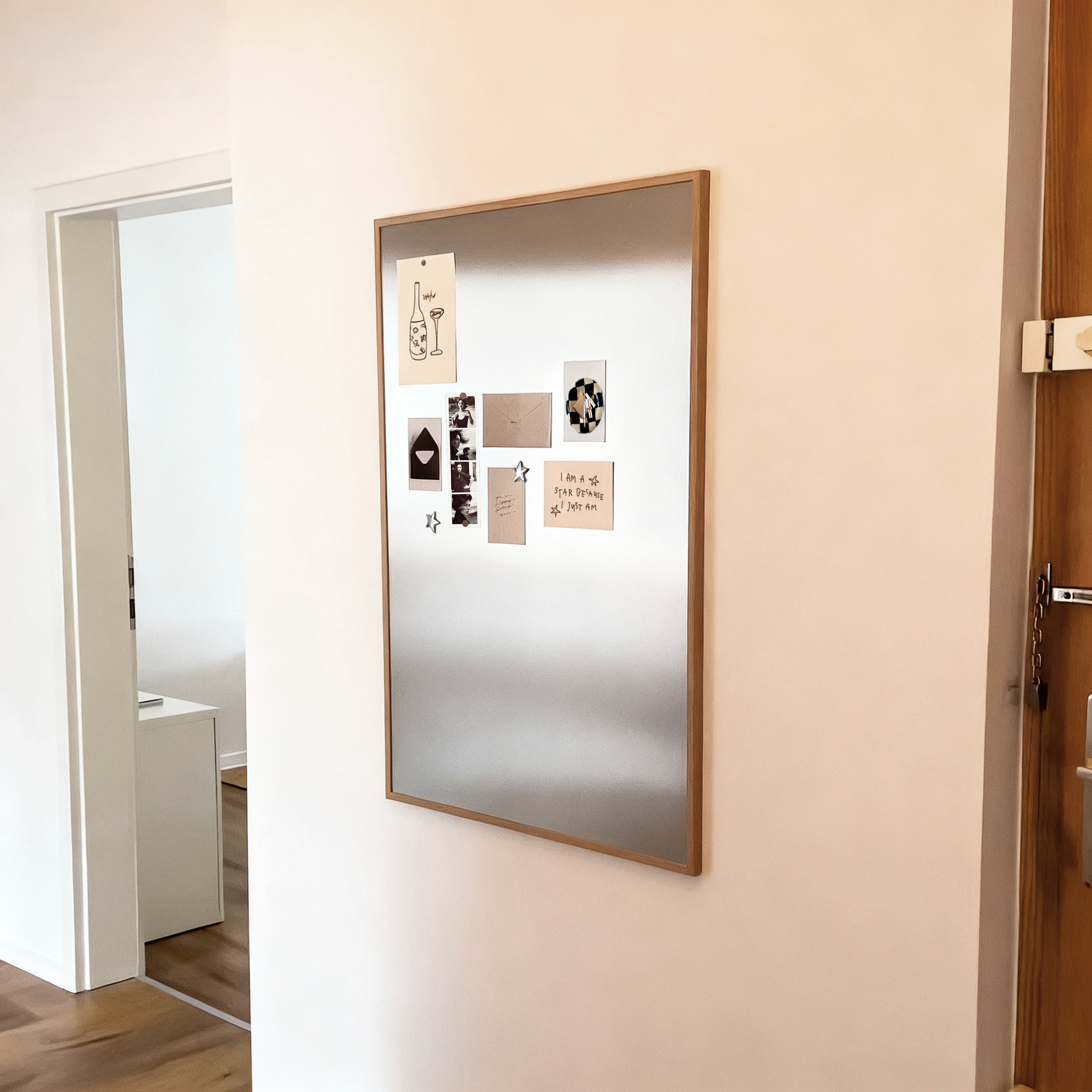 新款轻奢极简磁性不锈钢色客厅装饰画卧室设计师款艺术金属挂画