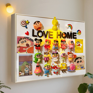 蜡笔小新磁吸电表箱遮挡装饰画卡通动漫3d立体配电箱白板个性创意