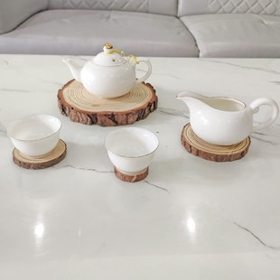 多功能原木片隔热锅垫工夫茶杯垫微景观树脂摆件木质工艺品1549