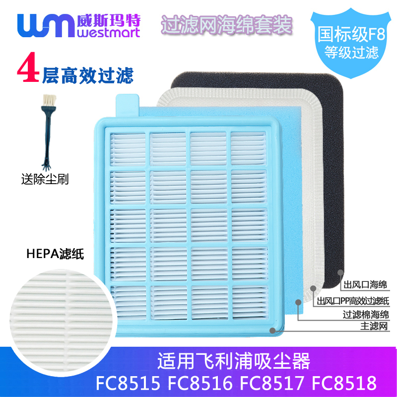 飞利浦吸尘器配件FC8518过滤网WM