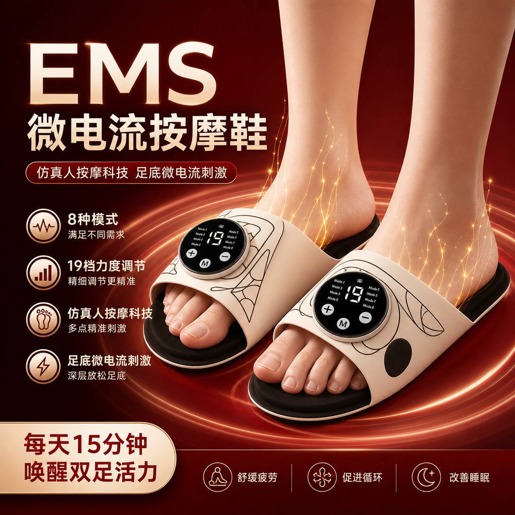 2026德国EMS微电流足部按摩拖鞋