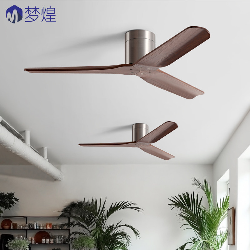 工业实木吊扇大风力餐厅书房商用复古变频电风扇客厅中古吸顶风扇