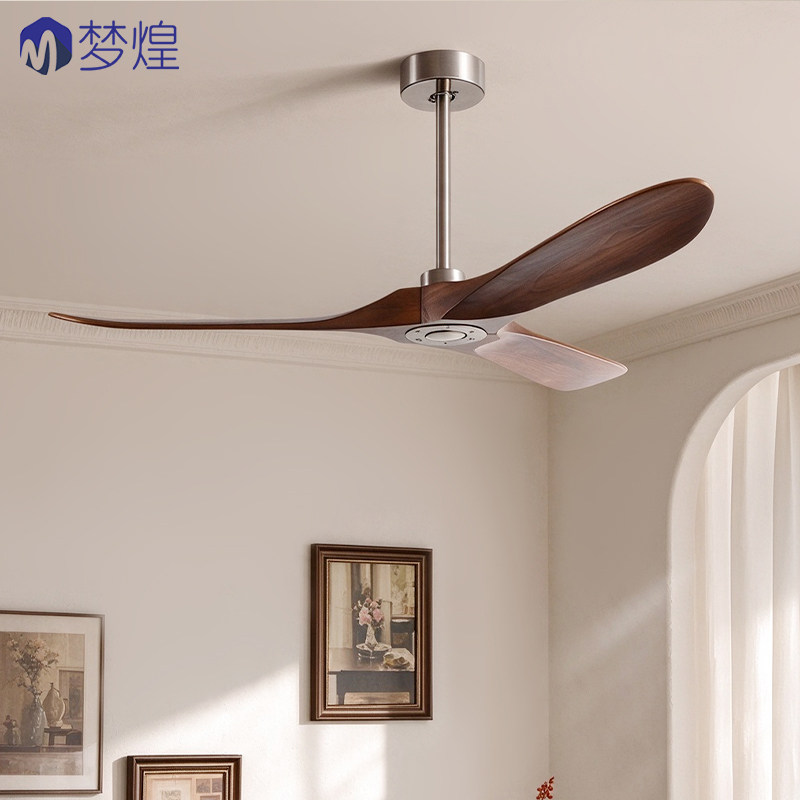 工业实木吊扇餐厅家用复古吊扇大风力变频静音批发商用吊顶电风扇