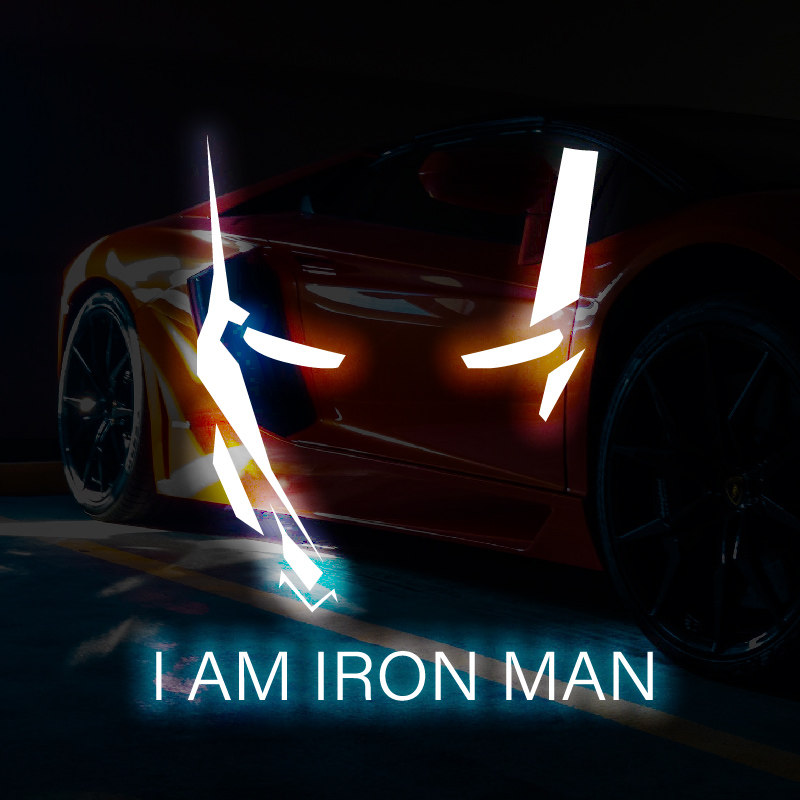 iron man钢铁侠车贴 漫威复仇者联盟汽车摩托车贴纸 镭射反光贴纸