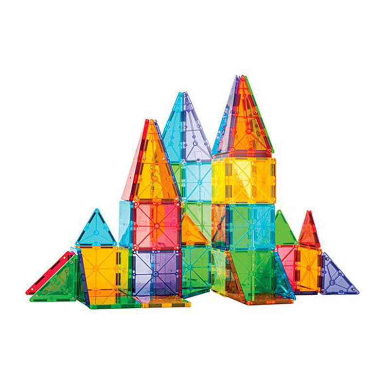 neopuzzle益智磁性城堡搭建积木透明彩窗磁力片拼装宝宝透光玩具