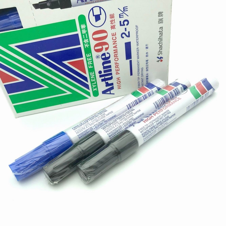 日本旗牌EK-90单头油性记号笔酒精性马克笔麦克笔任何表面可书写