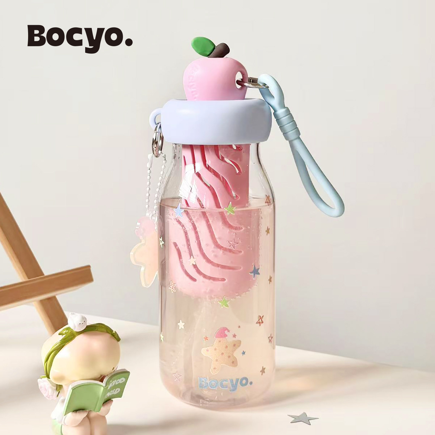 bocyo水杯女生夏天tritan瓶泡茶新款随行学生上学便携式吸管杯子