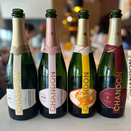 chandon夏桐桃红起泡酒女士甜型天然干高泡葡萄酒brut宁夏香槟禧