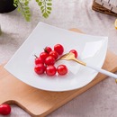 纯白骨瓷翘脚盘子菜盘家用 8英寸白瓷餐具景德镇沙拉盘炒菜深盘