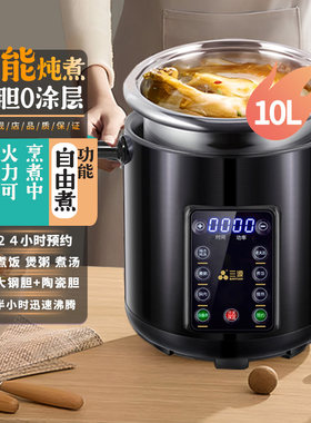 三源煲汤锅不锈钢电炖锅炖盅隔水炖家用汤煲全自动电子电汤锅煮粥