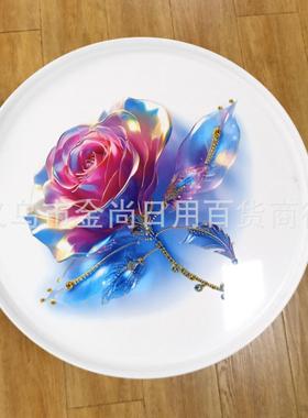 Multi-pattern Round Plastic Table, PP with legs, Foldable Sm