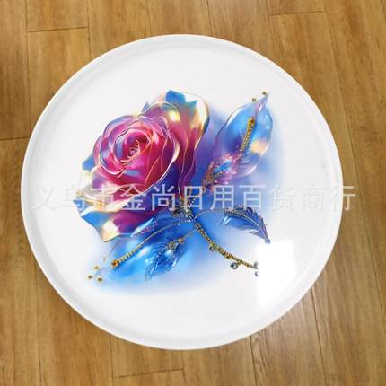 Multi-pattern Round Plastic Table, PP with legs, Foldable Sm