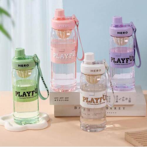 2024 New Plastic Creative Portable Tumbler with Straw, Sport
