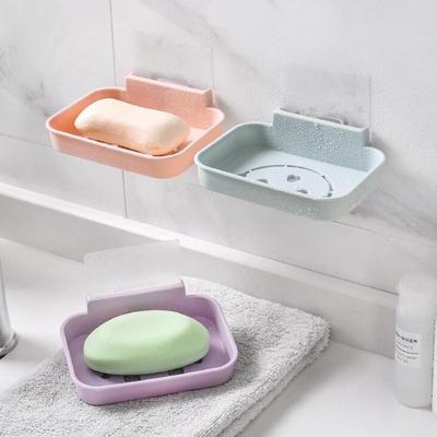 Wall-mounted smiley face soap holder, no-trace, water-draini