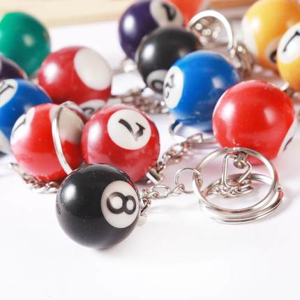 Mini Table Tennis Keychain Charm, Small Miniature Pool Ball