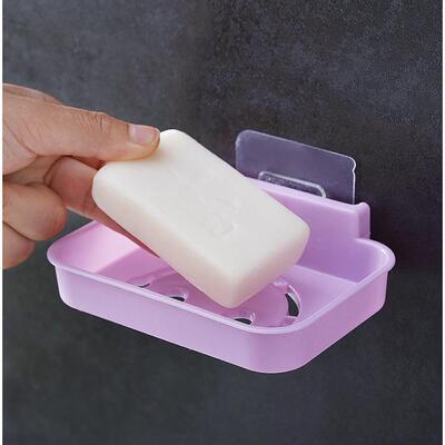 Smile Face No-Drill Soap Dish Bathroom Drainable Soap Box Wa