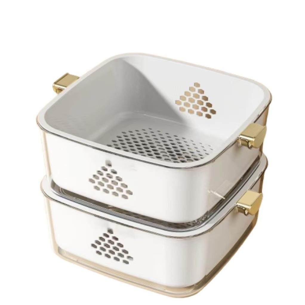 Rice washing, fruit and vegetable basket, double-layer veget