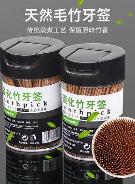 500 Carbonized Toothpicks - Disposable Toothpicks for Home a