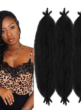 Afro Spring Twist Crochet Braids Hair Marley Braid Kinky假发