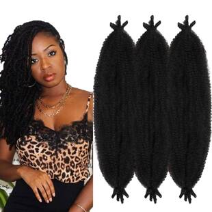 Afro Spring Twist Crochet Braids Hair Marley Braid Kinky假发