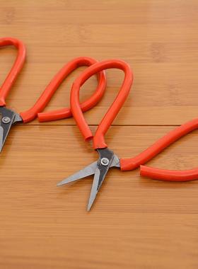 2 Yuan Store 12cm Red Handle Household Straight Scissors, No