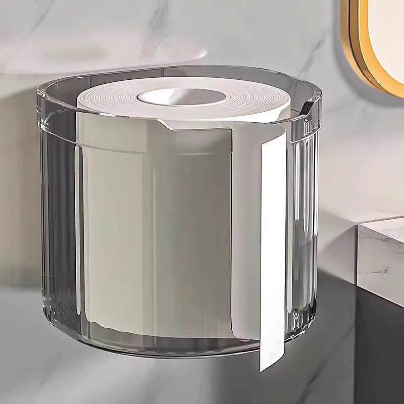 Wall-mounted storage box for tissues, toilet paper, and face