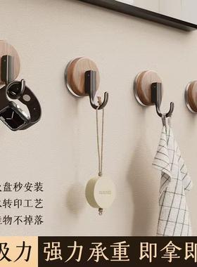 2 wooden pattern suction cup hooks, no drilling required, st