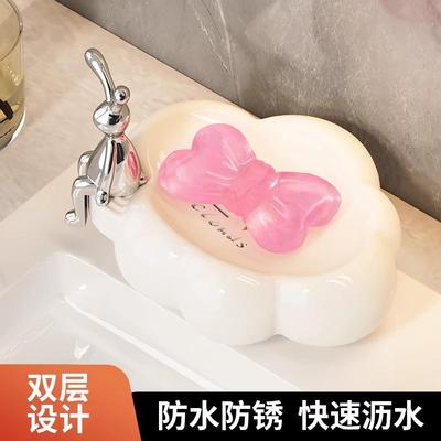 2025 New Cloud Soap Dish - High Aesthetic, Double Layer, Thi
