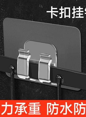 Wall-mounted adhesive strips for strong, waterproof hooks. S