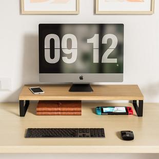Desktop Computer Monitor Riser, Solid Wood Desk Organizer Sh