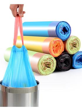 Color-coded drawstring trash bags, convenient and effortless