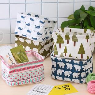 linen fabric with cotton cart basket and storage ZKA desktop