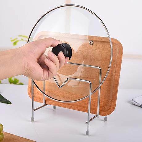 Stainless Steel Pot Lid Rack Kitchen Chopping Board Stand, P