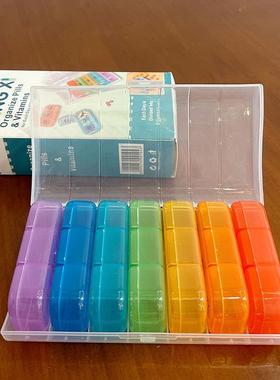 7-Day 21-Compartment Pill Organizer, Colorful Portable Pill