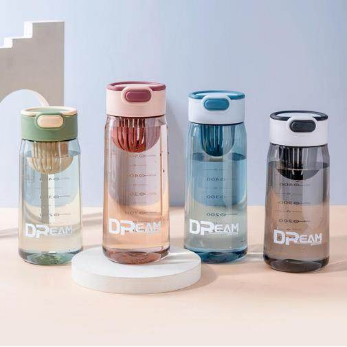 New Creative Dual-Opening Flip Lid Water Bottle, Large Capac