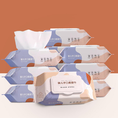 Baby Hand and Mouth Wet Wipes for Home Use with Lid, Child