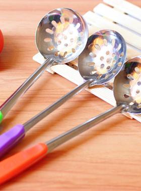 Colorful Handle Stainless Steel Soup Spoon, Kitchen Soup Lad