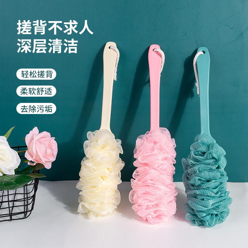 Large Long-Handle Bath Sponge and Scrubber Flower, Bathroom