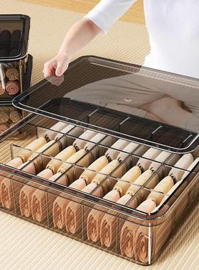 Lidded underwear organizer with divided compartments, 3-in-1