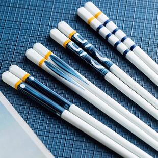 Japanese-style ceramic chopsticks for home use, featuring mo