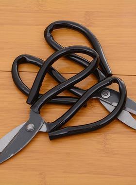 Black plastic-handled large-head No.3 scissors, sharp househ