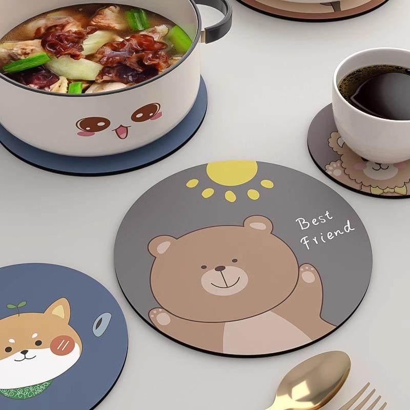 Cartoon Insulation Mats for Dining Table, Cup Coasters for H
