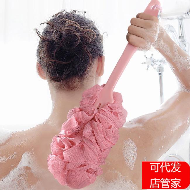 【Promotion】Large Long-Handle Bath Brush with Luffa, Perfec