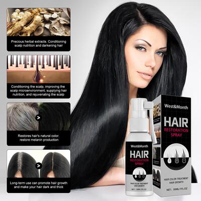 WEST MONTH Black Hair Spray - Plant Extracts for Smooth, Nou