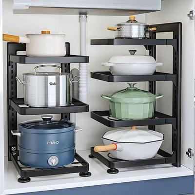 New Multi-Layer Adjustable Kitchen Storage Rack for Pots, Su