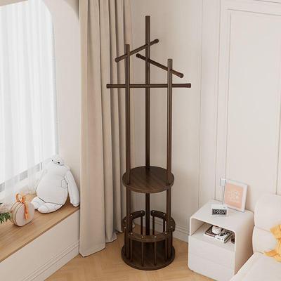 Home Solid Wood Rotating Hat and Coat Stand Floor Standing C