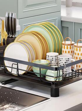 Dish drying rack and utensil organizer, dish storage rack, w